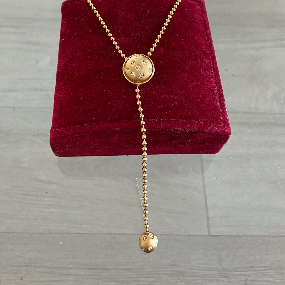 Lariat crystal fashion necklace